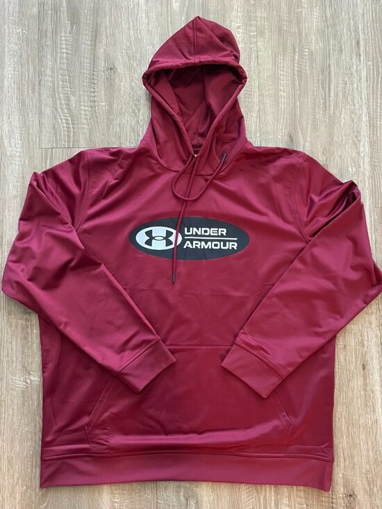 Under Armour Other - Under Armour Men's Fleece Hoodie Size 2 XL Pullover Big Logo Good Condition